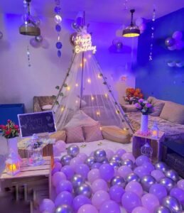 1st Birthday Golden Ring Setup #13
